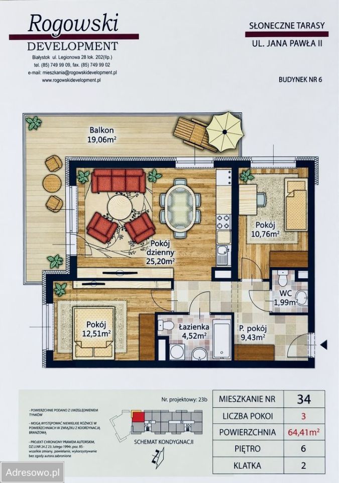 Mieszkanie 3-pokojowe Białystok Leśna Dolina, al. Jana Pawła II. Zdjęcie 10
