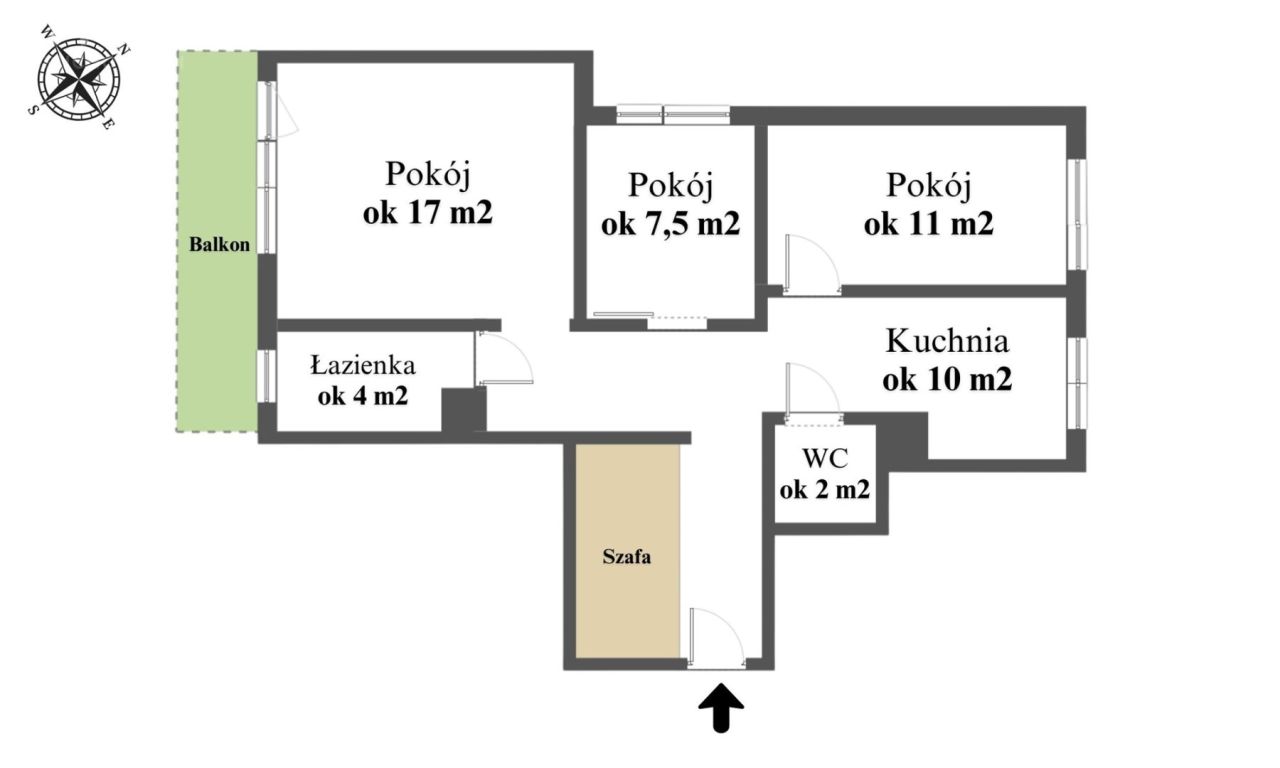 Mieszkanie 3-pokojowe Grudziądz Lotnisko, ul. gen. Józefa Kustronia. Zdjęcie 16