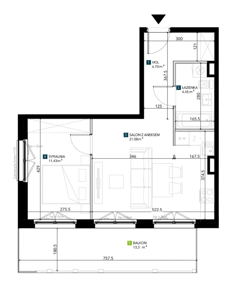 Mieszkanie 2-pokojowe Wrocław Krzyki, ul. Świeradowska. Zdjęcie 5