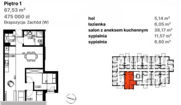 Mieszkanie 3-pokojowe Nowy Targ Bór, os. Bór. Zdjęcie 1