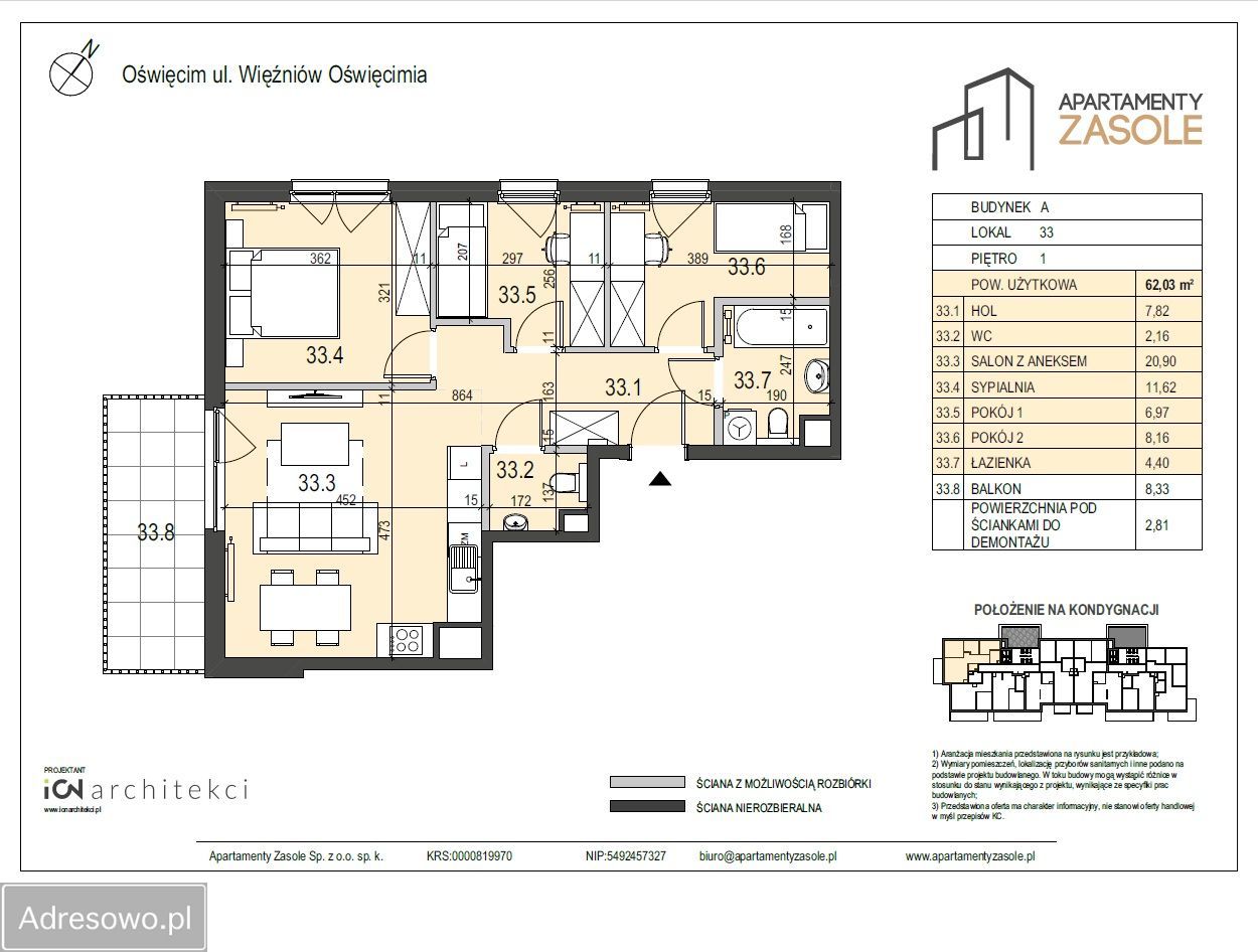 Mieszkanie 4-pokojowe Oświęcim Zasole, ul. Więźniów Oświęcimia. Zdjęcie 11
