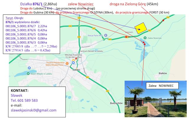 Działka inwestycyjna Lubsko, Nowiniec. Zdjęcie 1
