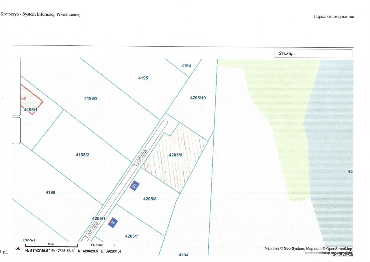 Działka budowlana Krotoszyn, ul. Tygrysia