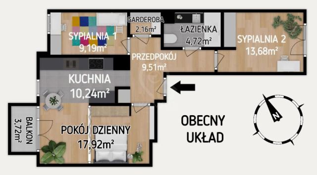 Mieszkanie 3-pokojowe Wrocław Krzyki, ul. Klasztorna. Zdjęcie 16