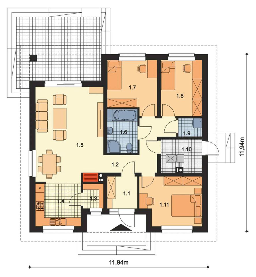 dom wolnostojący, 4 pokoje Sędziszów Małopolski Rędziny, ul. Zielona. Zdjęcie 7