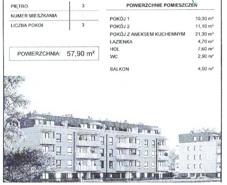 Mieszkanie 3-pokojowe Grójec, ul. Słowackiego. Zdjęcie 2