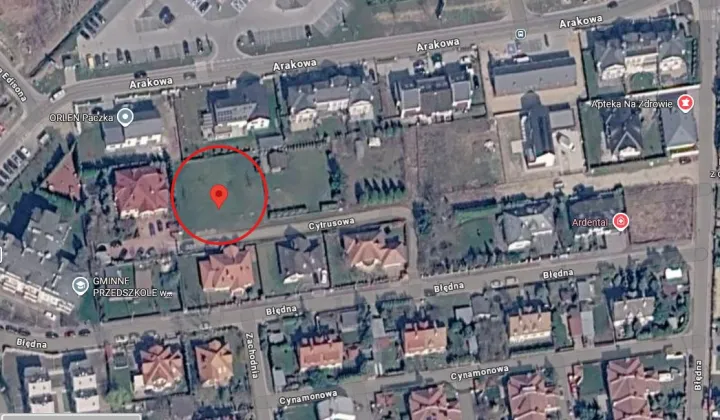 Działka budowlana Zamienie, ul. Cytrusowa