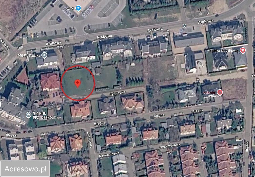 Działka budowlana Zamienie, ul. Cytrusowa. Zdjęcie 1