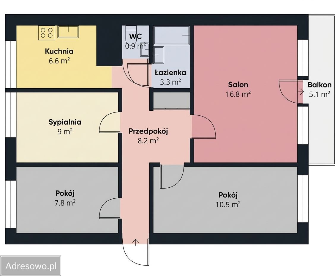 Mieszkanie 4-pokojowe Szczecin Słoneczne, ul. Jasna. Zdjęcie 5