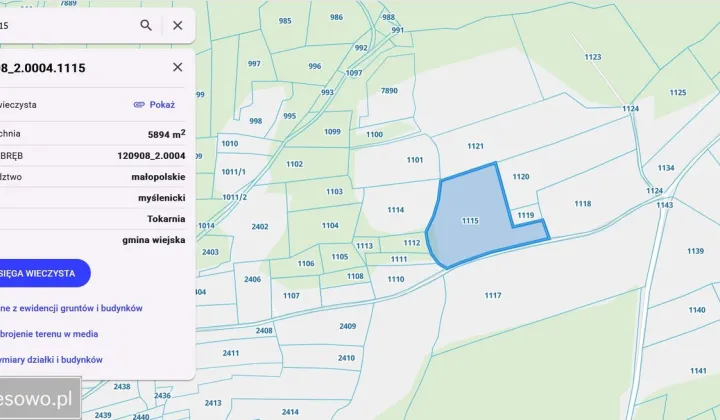 Działka rolna Tokarnia
