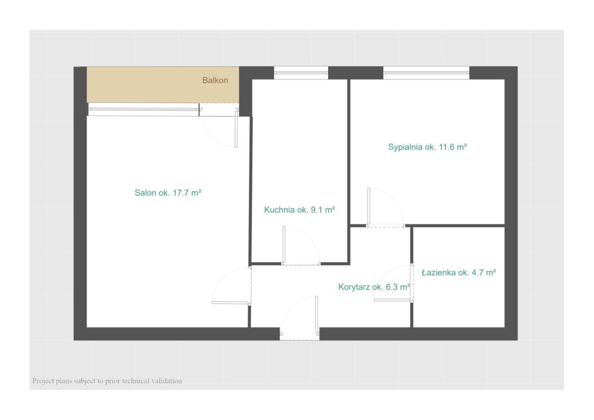 Mieszkanie 2-pokojowe Poznań Rataje, os. Jagiellońskie. Zdjęcie 12