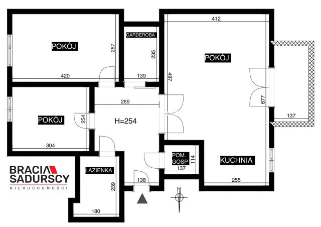 Mieszkanie 3-pokojowe Kraków, ul. Złocieniowa. Zdjęcie 3