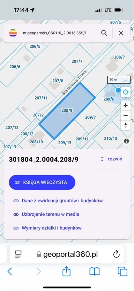 Działka rolno-budowlana Kobyla Góra, ul. Stanisława Thiela