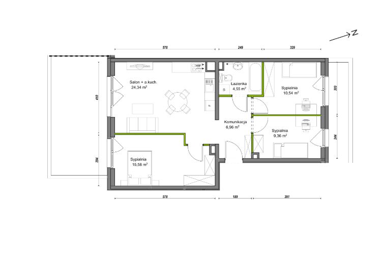 Mieszkanie 4-pokojowe Wrocław Ołtaszyn, ul. Orawska. Zdjęcie 8