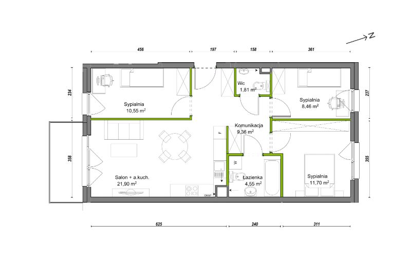 Mieszkanie 4-pokojowe Wrocław Ołtaszyn, ul. Orawska. Zdjęcie 8