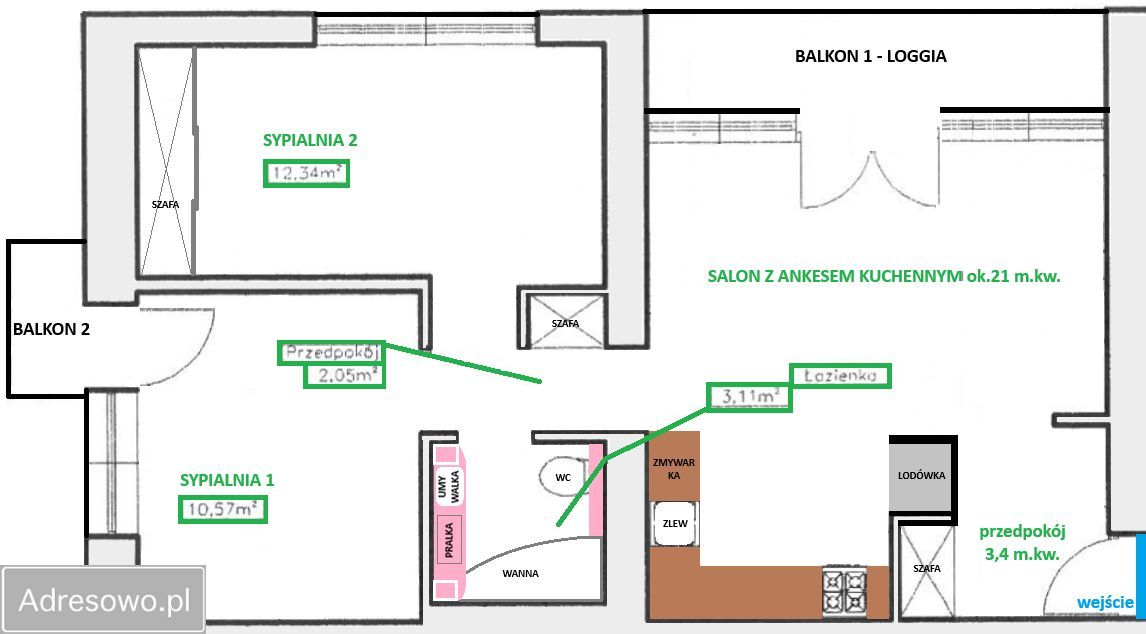 Mieszkanie 3-pokojowe Warszawa Grochów, ul. Siennicka. Zdjęcie 12