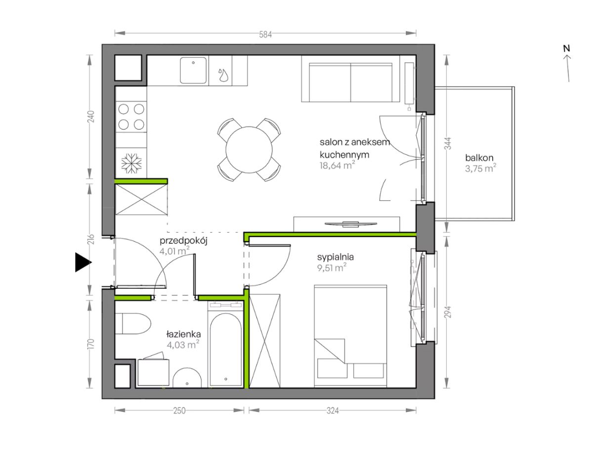 Mieszkanie 2-pokojowe Kraków Płaszów, ul. Myśliwska. Zdjęcie 25