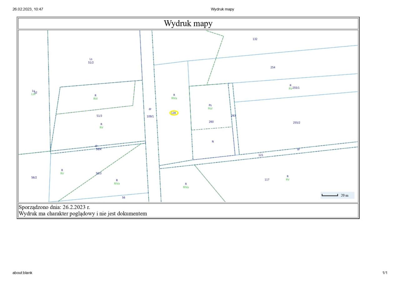 Działka rolna Glicko