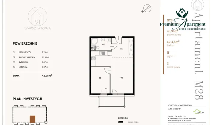 Mieszkanie 2-pokojowe Jędrzejów, ul. Warsztatowa