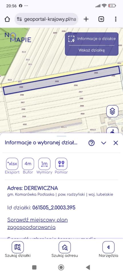 Działka rolna Derewiczna