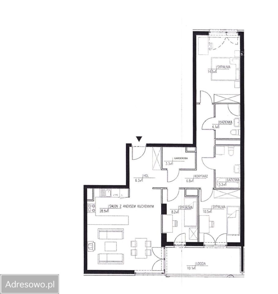 Mieszkanie 4-pokojowe Warszawa Ursynów, al. Komisji Edukacji Narodowej. Zdjęcie 17