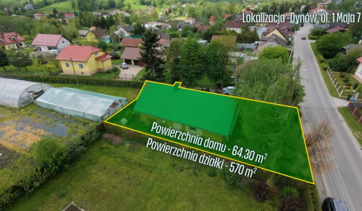 dom wolnostojący, 2 pokoje Dynów, ul. 1 Maja