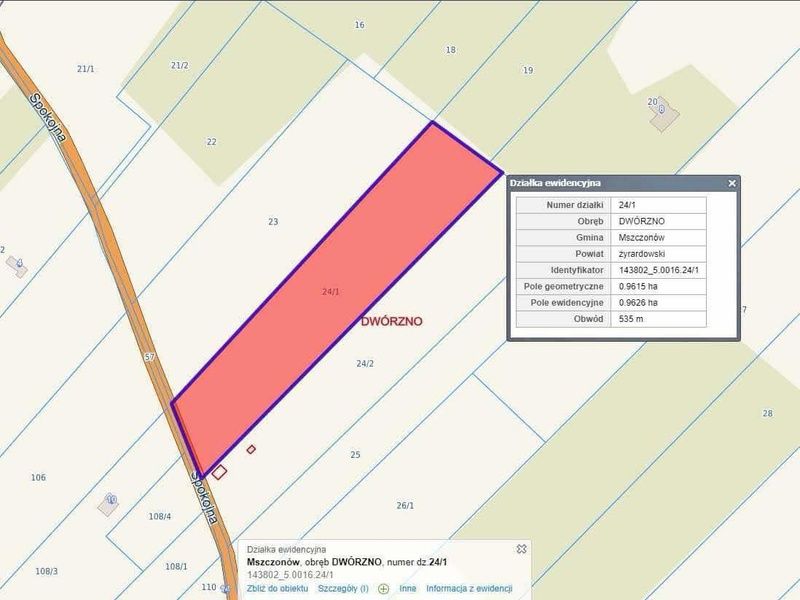 Działka rolno-budowlana Dwórzno, ul. Spokojna. Zdjęcie 5