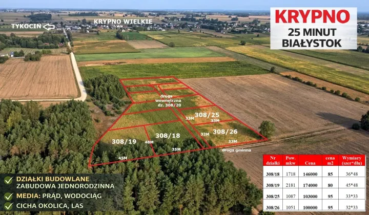 Działka budowlana Krypno Wielkie