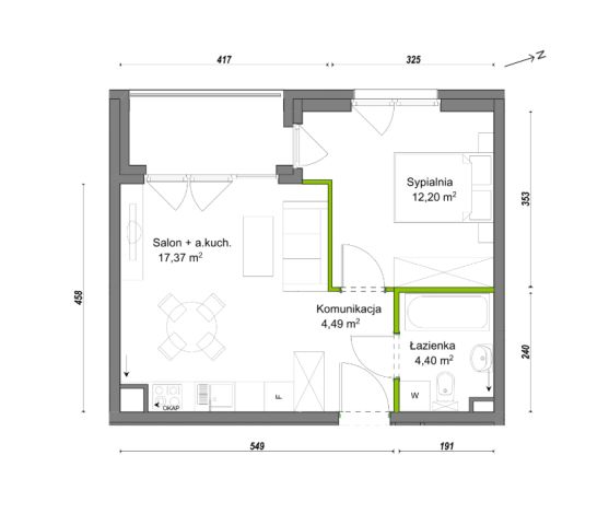 Mieszkanie 2-pokojowe Wrocław Ołtaszyn, ul. Orawska. Zdjęcie 8