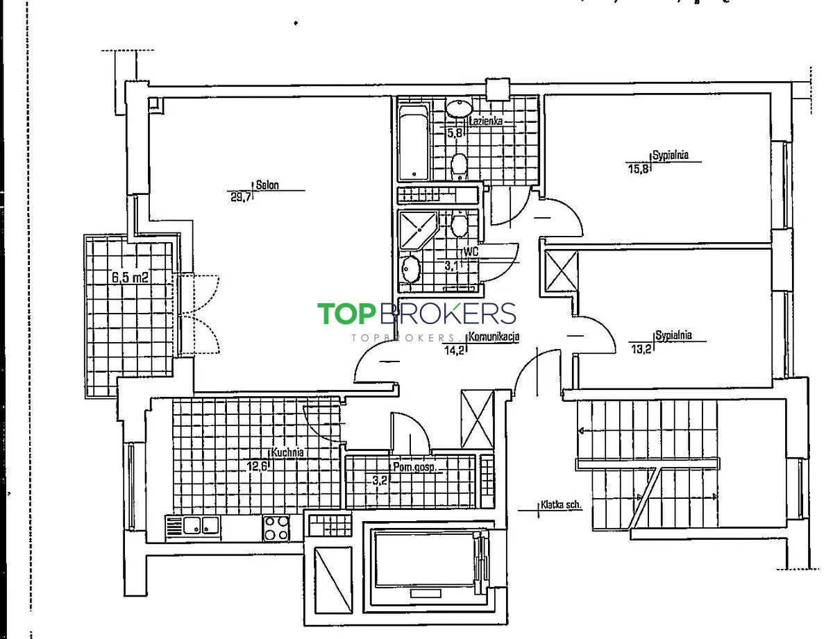 Mieszkanie 3-pokojowe Warszawa Mokotów, ul. Podchorążych. Zdjęcie 14