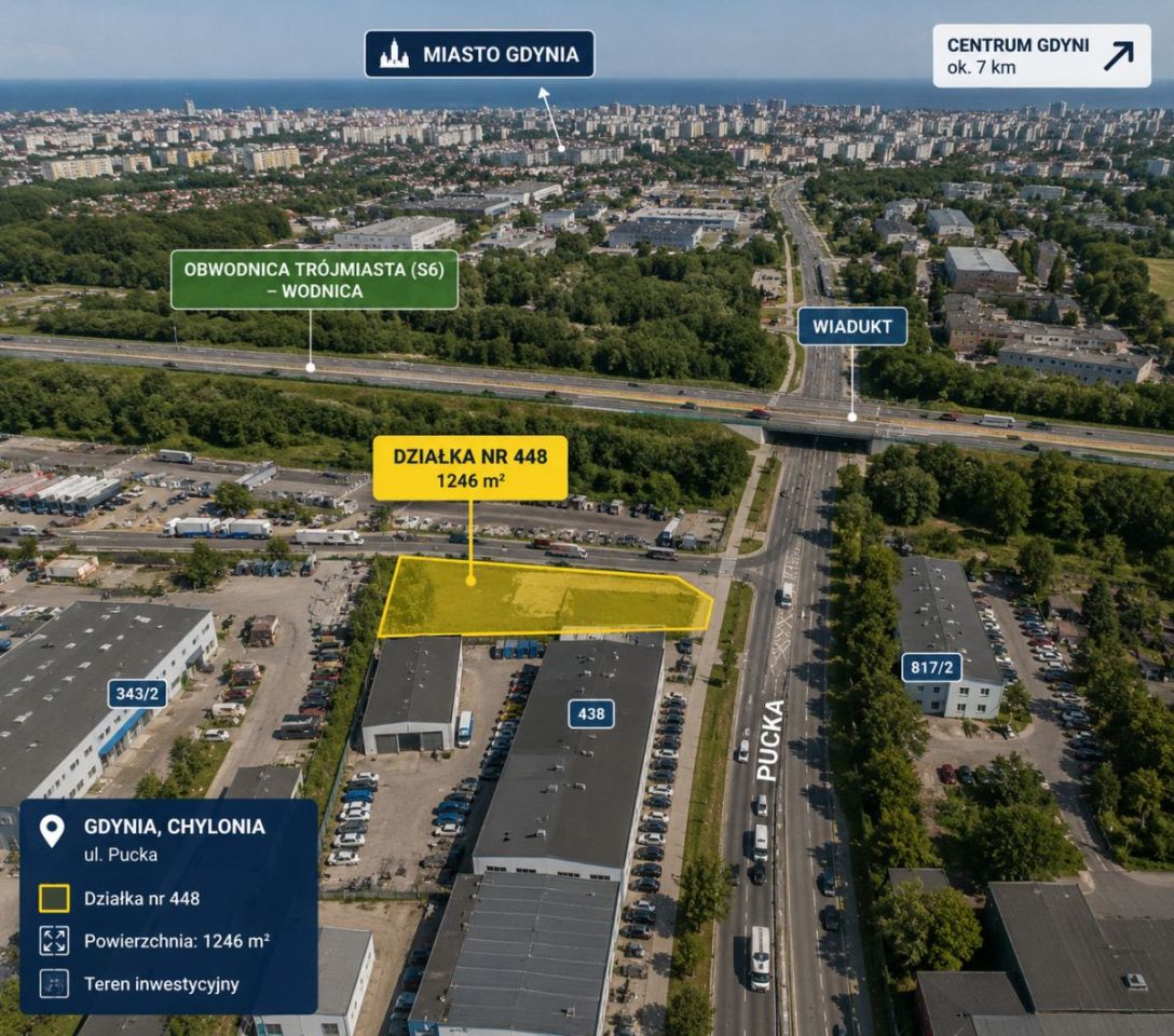 Działka inwestycyjna Gdynia Chylonia, ul. Pucka. Zdjęcie 1