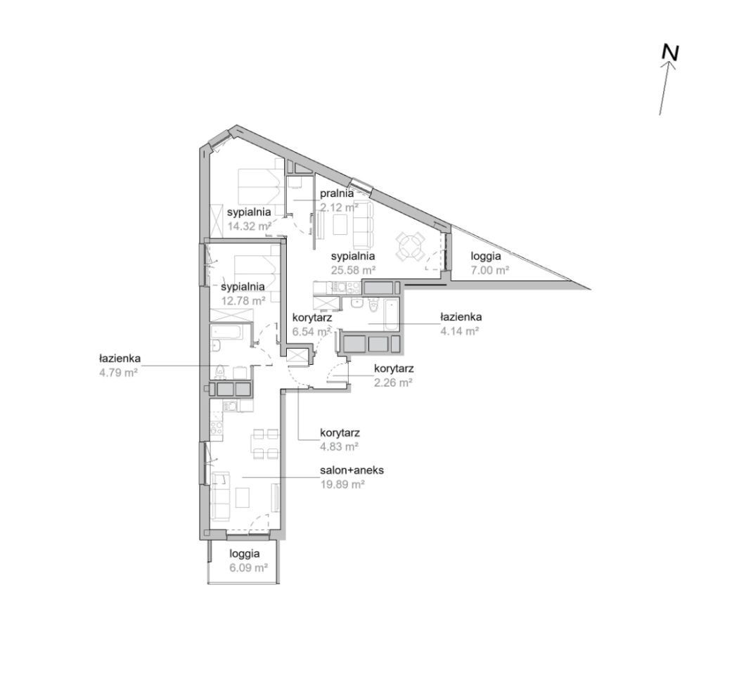 Mieszkanie 4-pokojowe Wrocław Tarnogaj, ul. Piękna. Zdjęcie 7