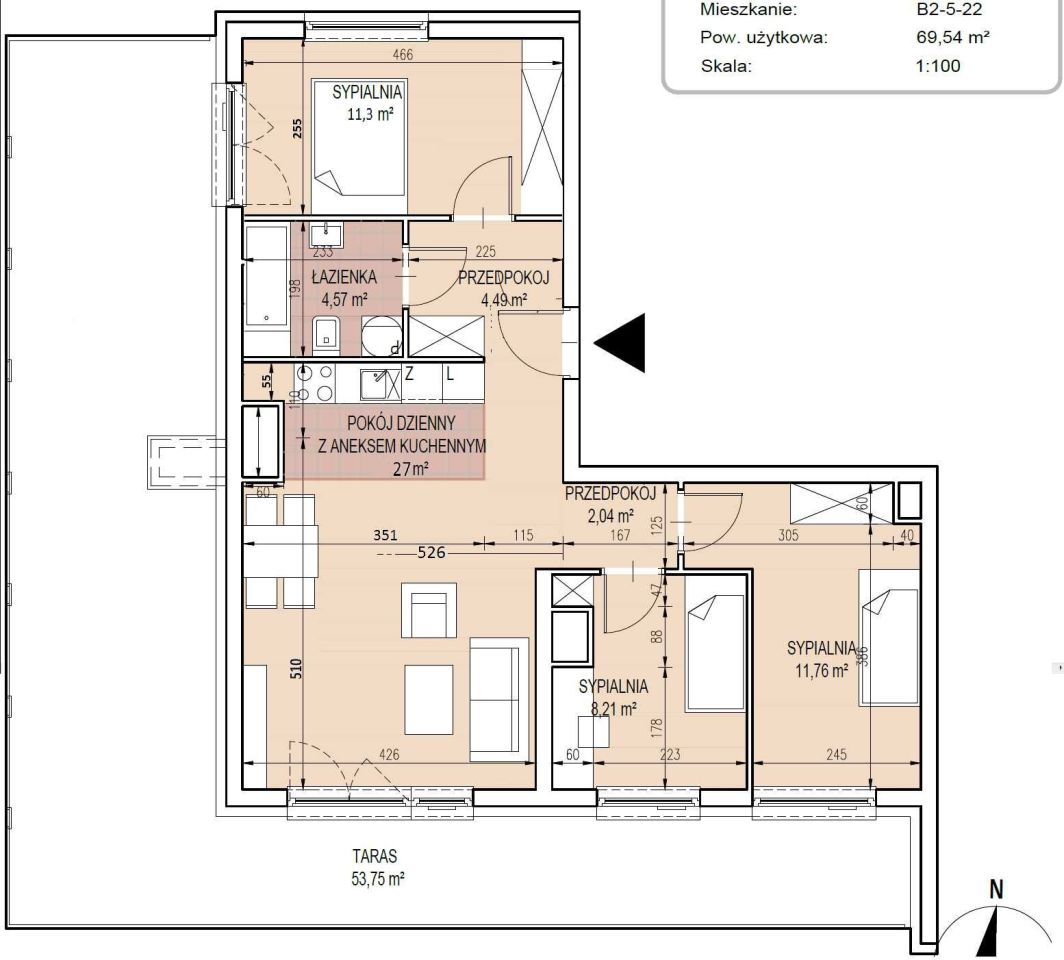 Mieszkanie 4-pokojowe Kraków Borek Fałęcki, ul. Rzemieślnicza. Zdjęcie 8