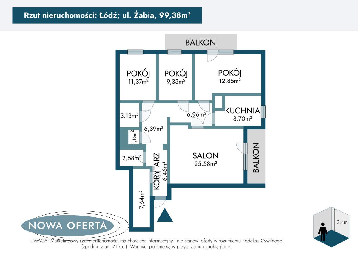 Mieszkanie 4-pokojowe Łódź Julianów, ul. Żabia. Zdjęcie 22