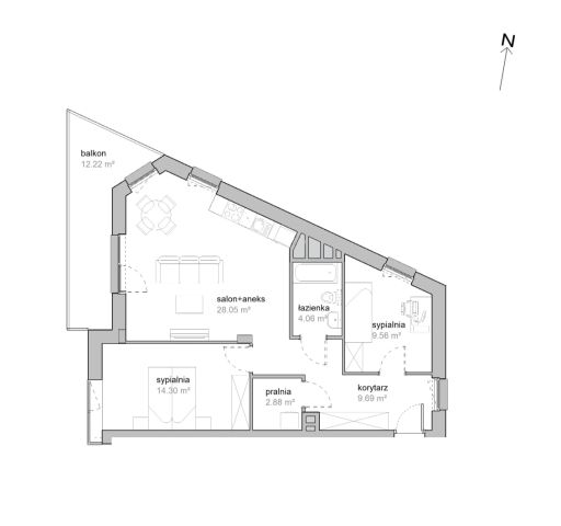 Mieszkanie 3-pokojowe Wrocław Tarnogaj, ul. Piękna. Zdjęcie 7