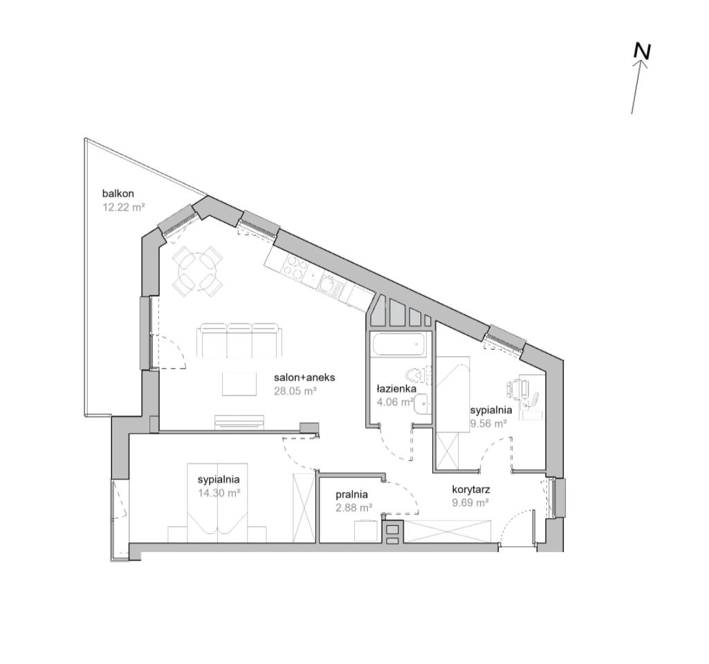 Mieszkanie 3-pokojowe Wrocław Tarnogaj, ul. Piękna. Zdjęcie 7
