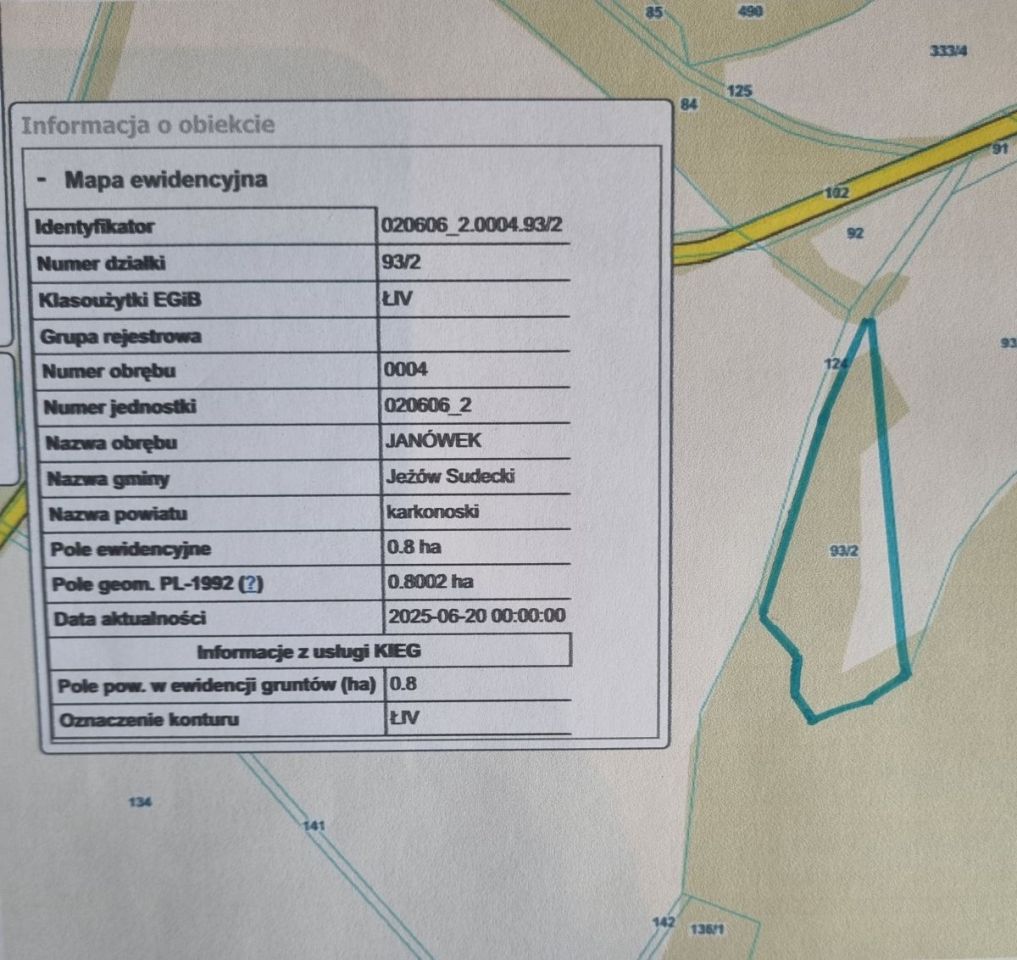 Działka rolna Janówek