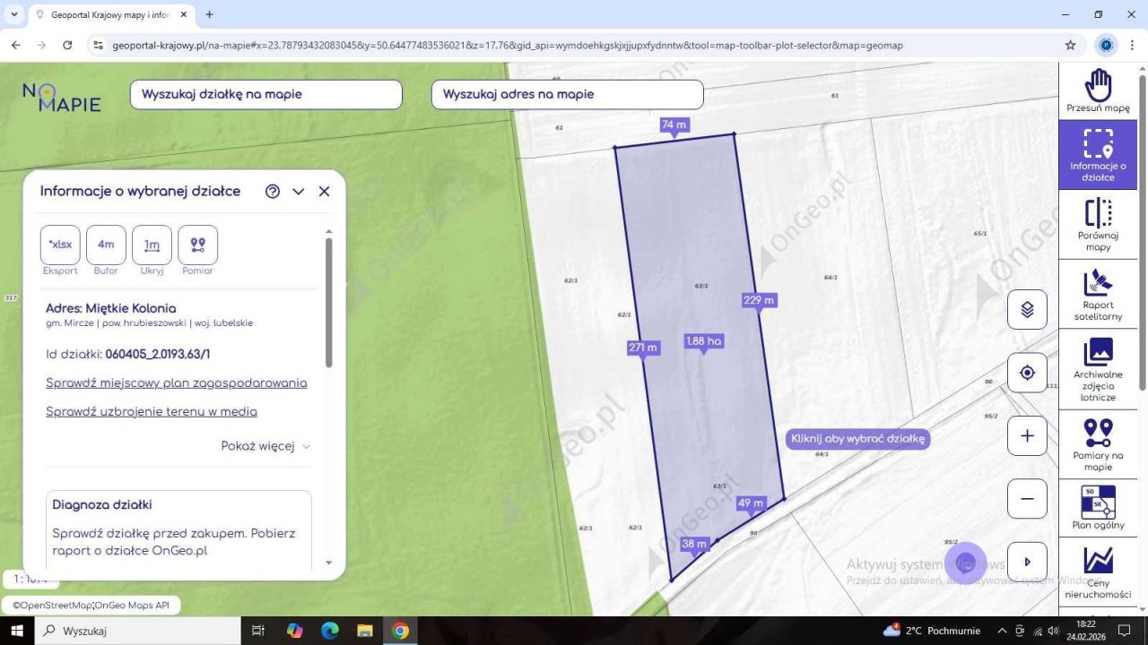 Działka rolna Miętkie-Kolonia. Zdjęcie 1