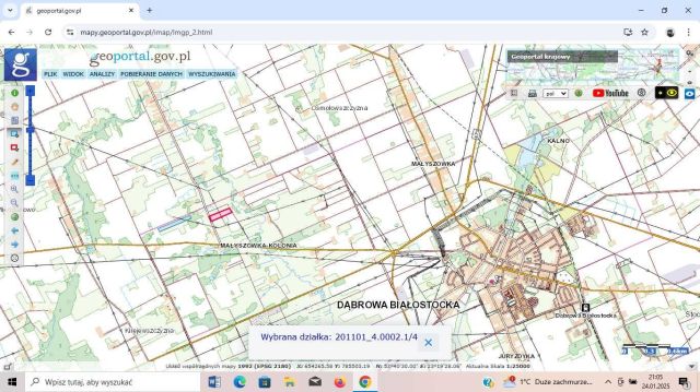 Działka rolna Dąbrowa Białostocka Małyszówka-Kolonia. Zdjęcie 1