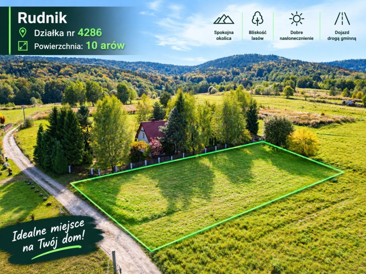 Działka budowlana Rudnik. Zdjęcie 1