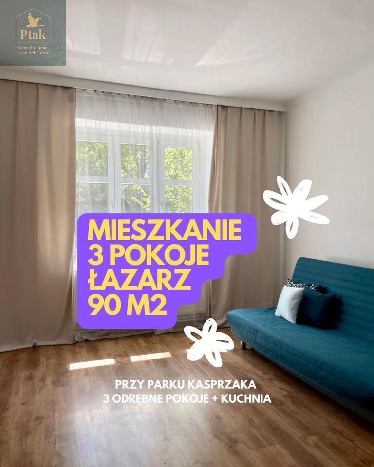 Mieszkanie 3-pokojowe Poznań Łazarz, ul. Andrzeja i Władysława Niegolewskich. Zdjęcie 2