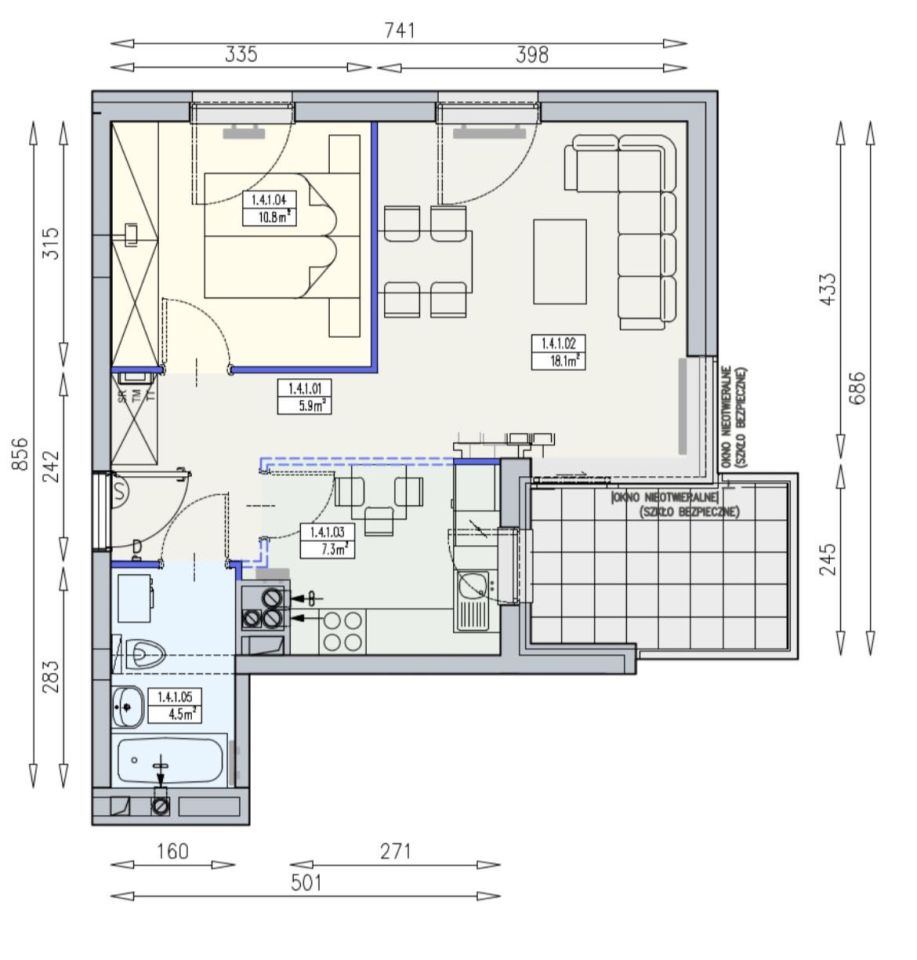 Mieszkanie 2-pokojowe Wrocław Śródmieście, ul. Marca Polo. Zdjęcie 8