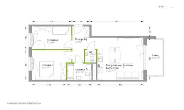 Mieszkanie 3-pokojowe Kraków Czyżyny, ul. Romana Ciesielskiego. Zdjęcie 14