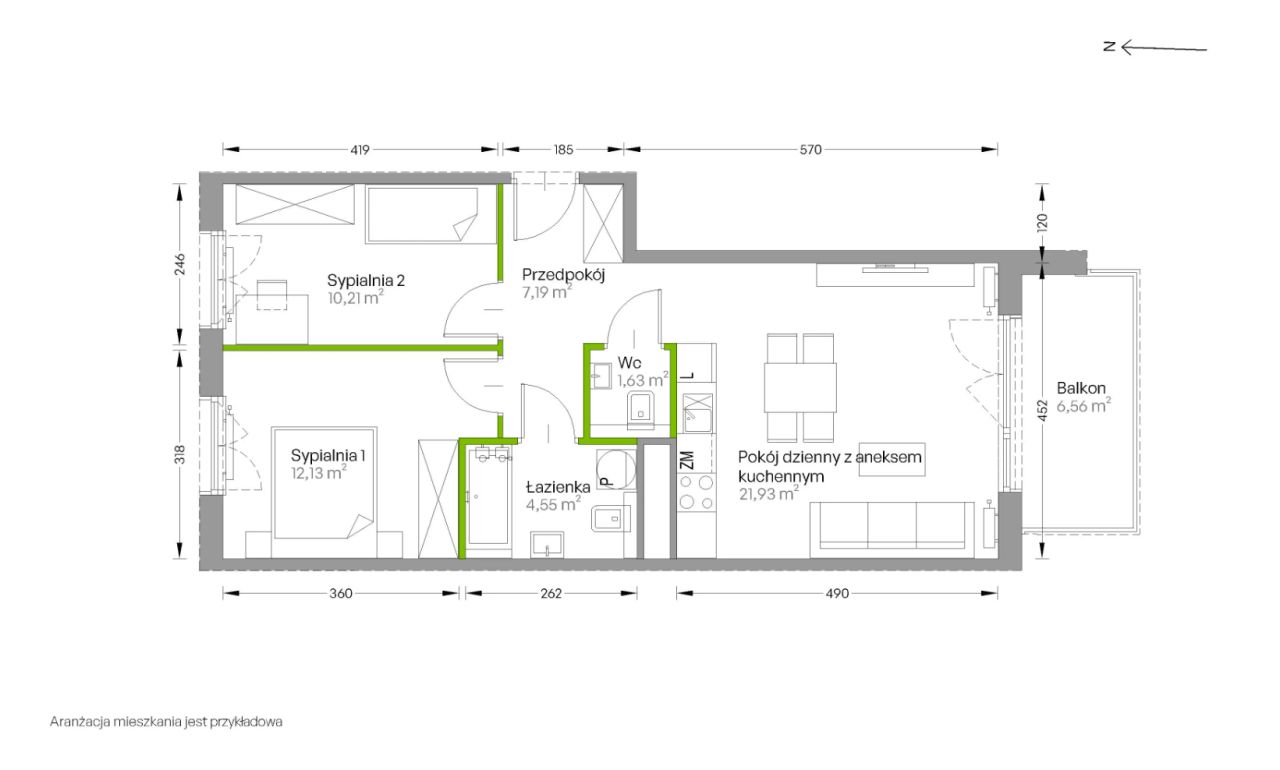 Mieszkanie 3-pokojowe Kraków Czyżyny, ul. Romana Ciesielskiego. Zdjęcie 14