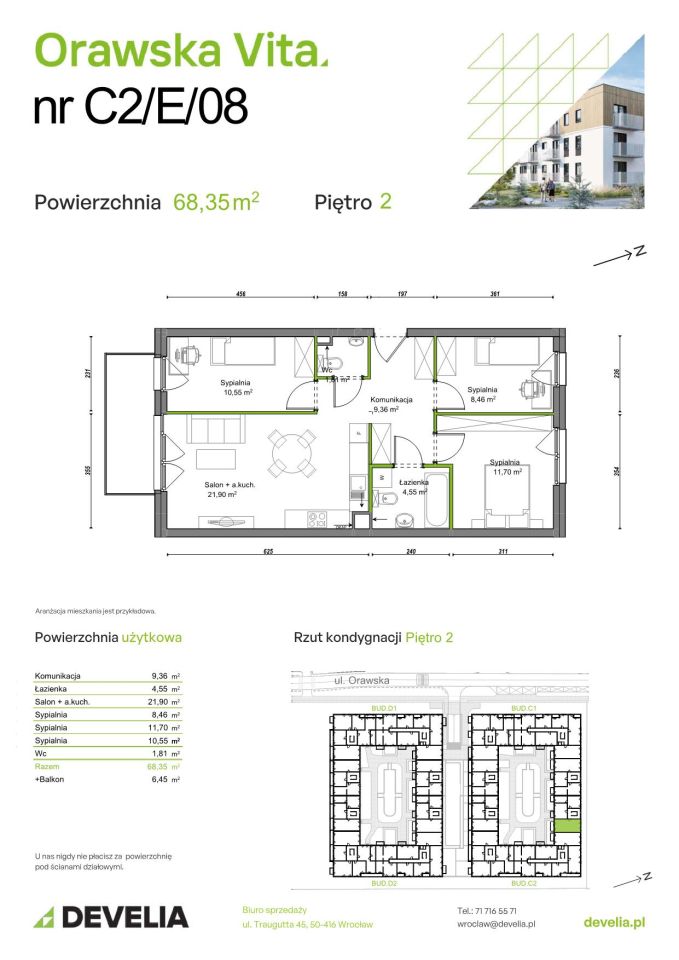 Mieszkanie 4-pokojowe Wrocław Ołtaszyn, ul. Orawska. Zdjęcie 8