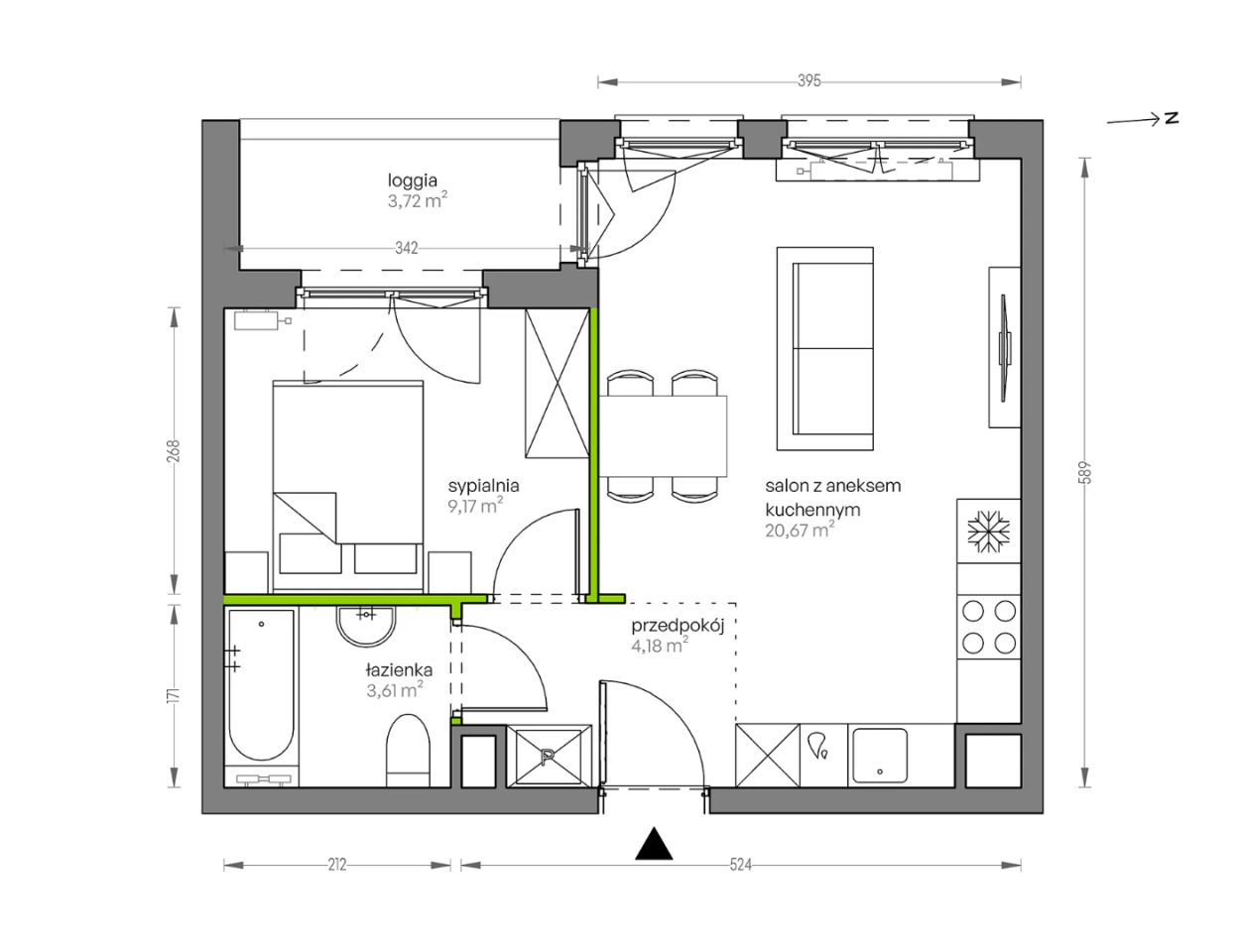 Mieszkanie 2-pokojowe Kraków Płaszów, ul. Myśliwska. Zdjęcie 25