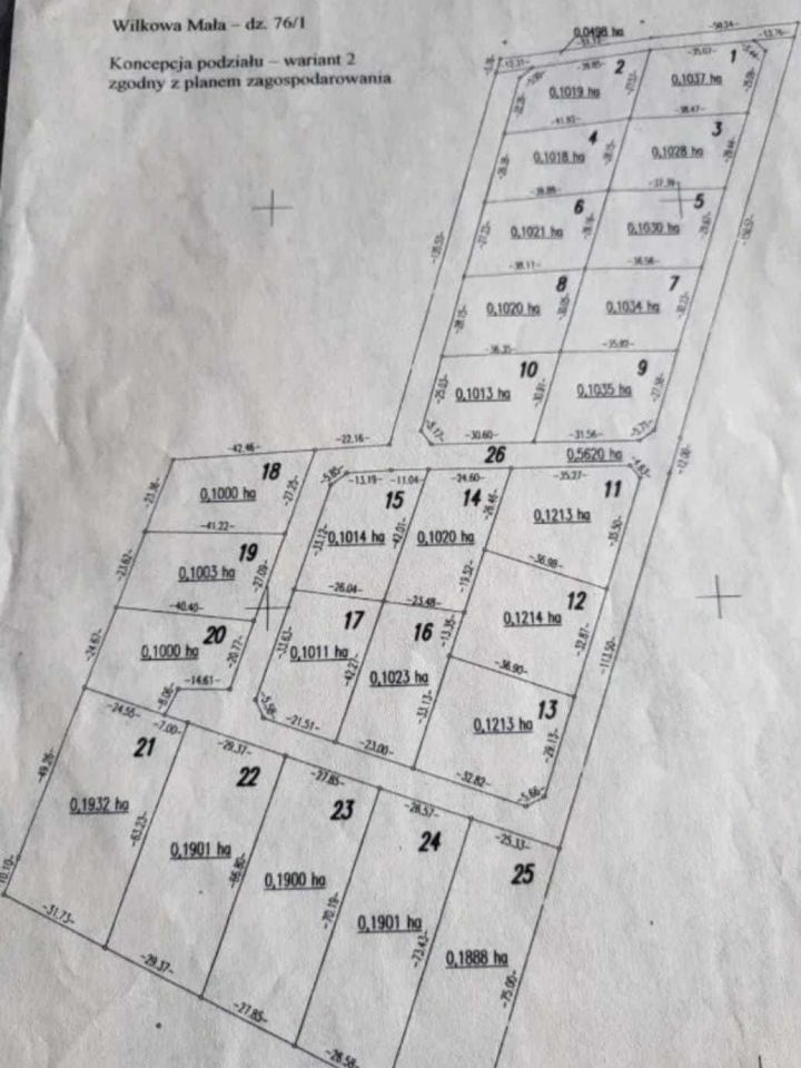 Działka inwestycyjna Wilkowa