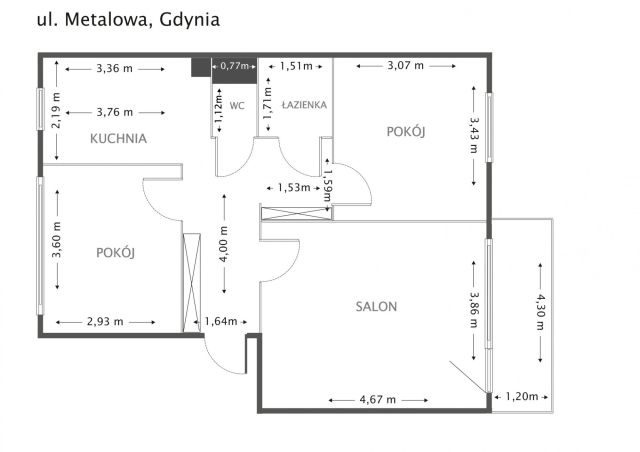 Mieszkanie 3-pokojowe Gdynia Pogórze, ul. Metalowa. Zdjęcie 12