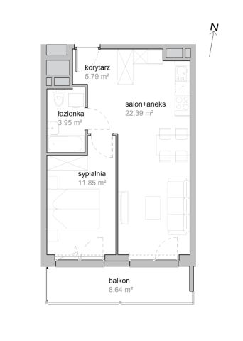 Mieszkanie 2-pokojowe Wrocław Tarnogaj, ul. Piękna. Zdjęcie 7