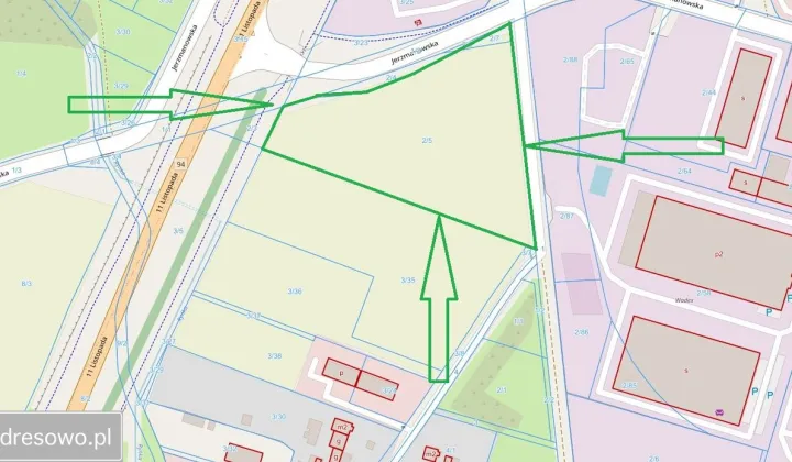 Działka inwestycyjna Wrocław Żerniki, ul. Jerzmanowska